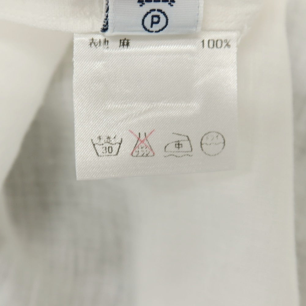 【中古】バルバ BARBA BARNEYS NEW YORK別注 リネン ワンピースカラー カジュアルシャツ ホワイト【サイズ40】【 状態ランクC 】【 メンズ 】