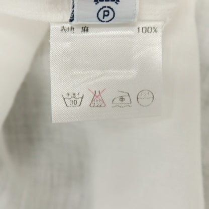 【中古】バルバ BARBA BARNEYS NEW YORK別注 リネン ワンピースカラー カジュアルシャツ ホワイト【サイズ40】【 状態ランクC 】【 メンズ 】