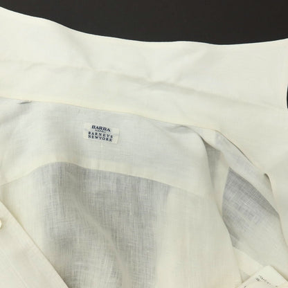 【中古】バルバ BARBA BARNEYS NEW YORK別注 リネン ワンピースカラー カジュアルシャツ ホワイト【サイズ40】【 状態ランクC 】【 メンズ 】