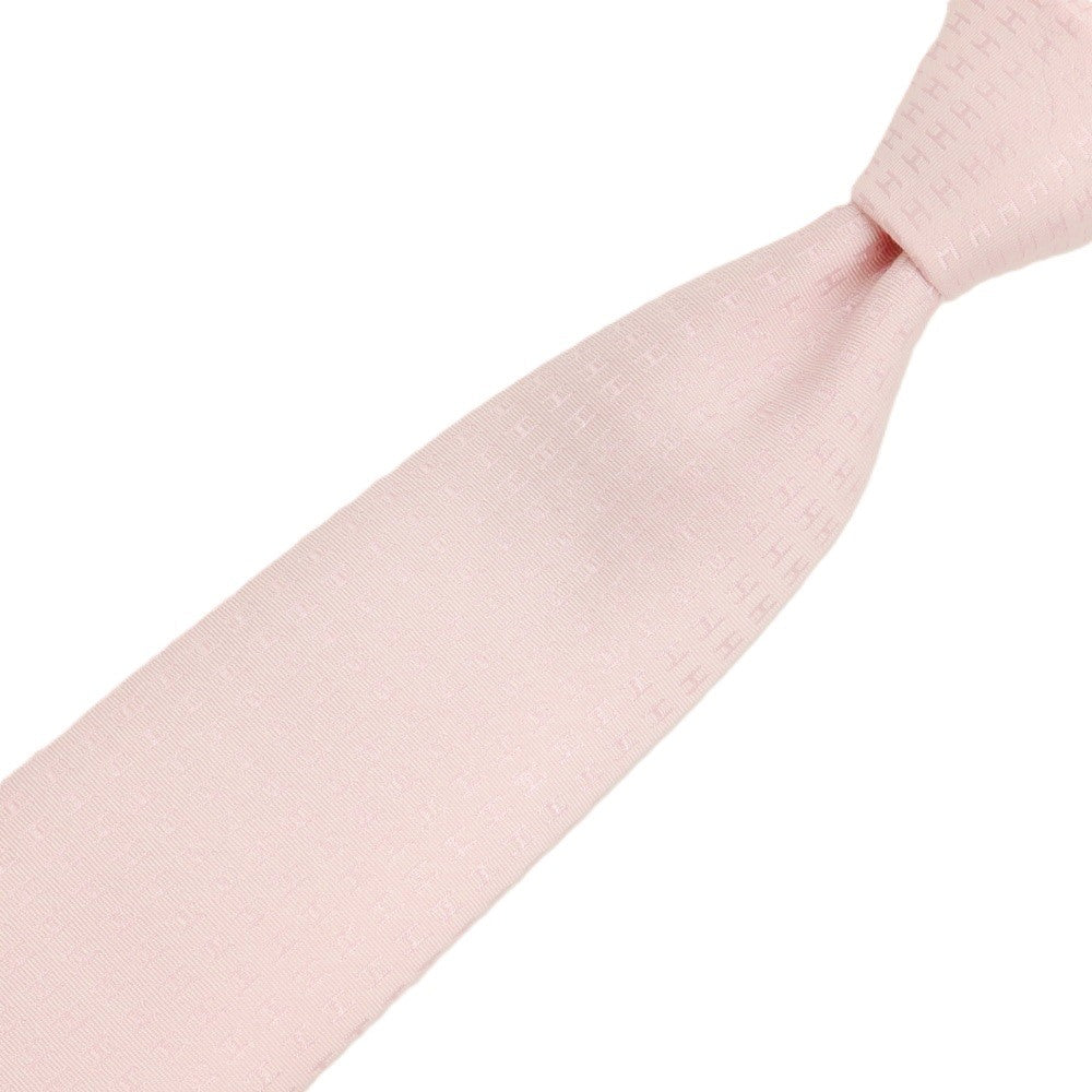 【中古】エルメス HERMES シルク ジャカード Hロゴ ネクタイ ライトピンク【 状態ランクB 】【 メンズ 】