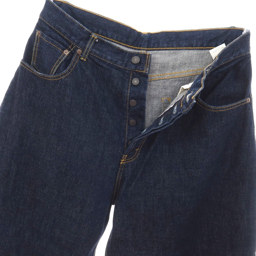 【中古】スタジオニコルソン STUDIO NICHOLSON BEAMS+別注 コットン デニムパンツ ジーンズ ネイビー【サイズL】【 状態ランクB 】【 メンズ 】