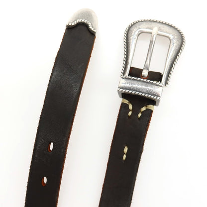 【中古】ヴィンテージワークス VINTAGE WORKS ウエスタン レザー ベルト ブラック系xシルバー【サイズ35/89】【 状態ランクA 】【 メンズ 】