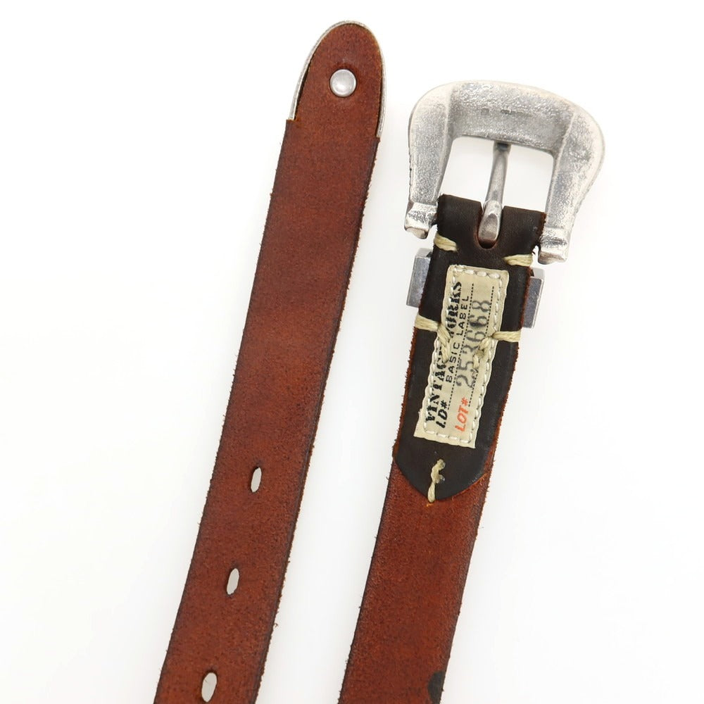 【中古】ヴィンテージワークス VINTAGE WORKS ウエスタン レザー ベルト ブラック系xシルバー【サイズ35/89】【 状態ランクA 】【 メンズ 】