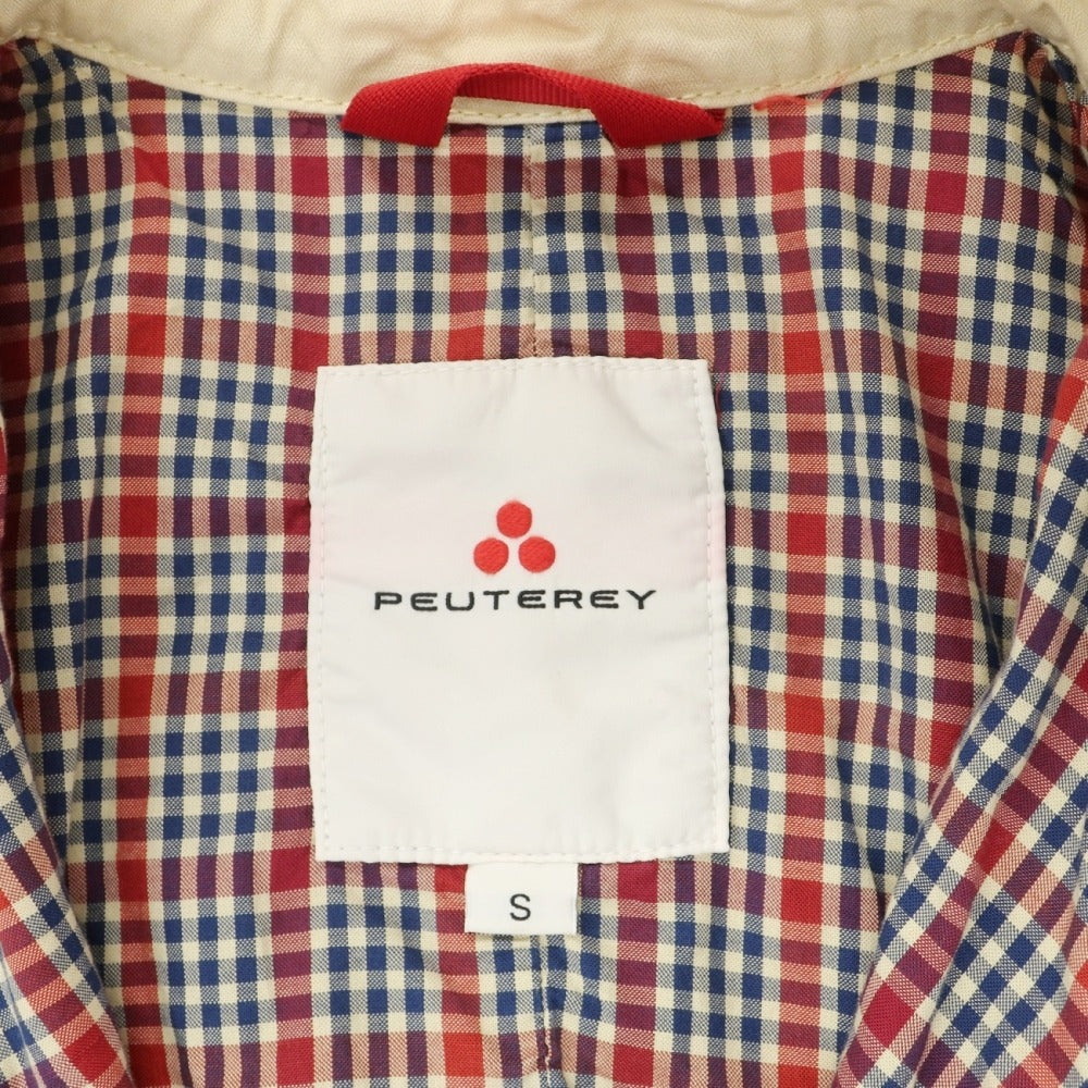 【中古】ピューテリー PEUTEREY コットンリネン シングル ライダースジャケット ジップアップブルゾン イエローベージュ【サイズS】【 状態ランクB 】【 メンズ 】
