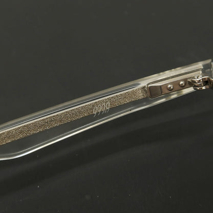 【中古】フォーナインズ 999.9 サーモントブロー メガネ クリアxシルバー【サイズ54□17_137】【 状態ランクC 】【 メンズ 】