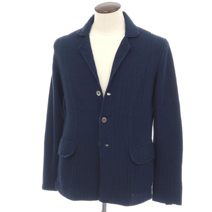 【中古】クルチアーニ CRUCIANI コットンシルクカシミヤ 3B ニットジャケット ネイビー【サイズ50】【 状態ランクC 】【 メンズ 】