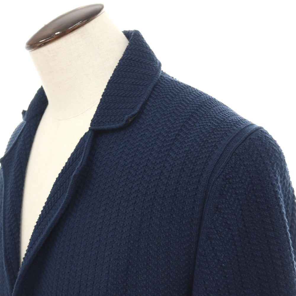 【中古】クルチアーニ CRUCIANI コットンシルクカシミヤ 3B ニットジャケット ネイビー【サイズ50】【 状態ランクC 】【 メンズ 】
