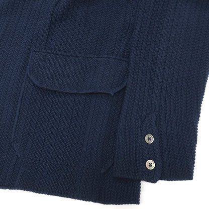 【中古】クルチアーニ CRUCIANI コットンシルクカシミヤ 3B ニットジャケット ネイビー【サイズ50】【 状態ランクC 】【 メンズ 】