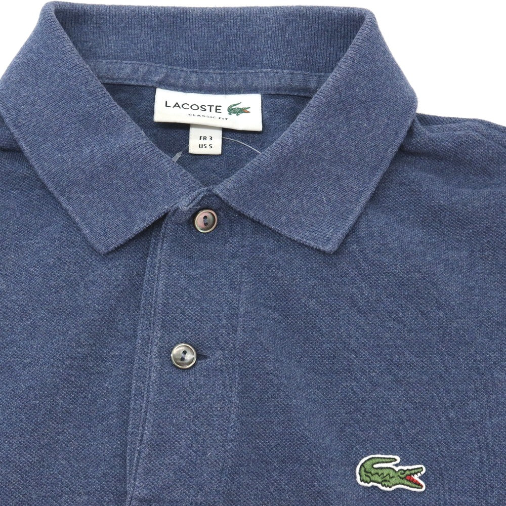 【中古】ラコステ LACOSTE コットン 鹿の子 半袖ポロシャツ ネイビー【サイズFR3】【 状態ランクC 】【 メンズ 】