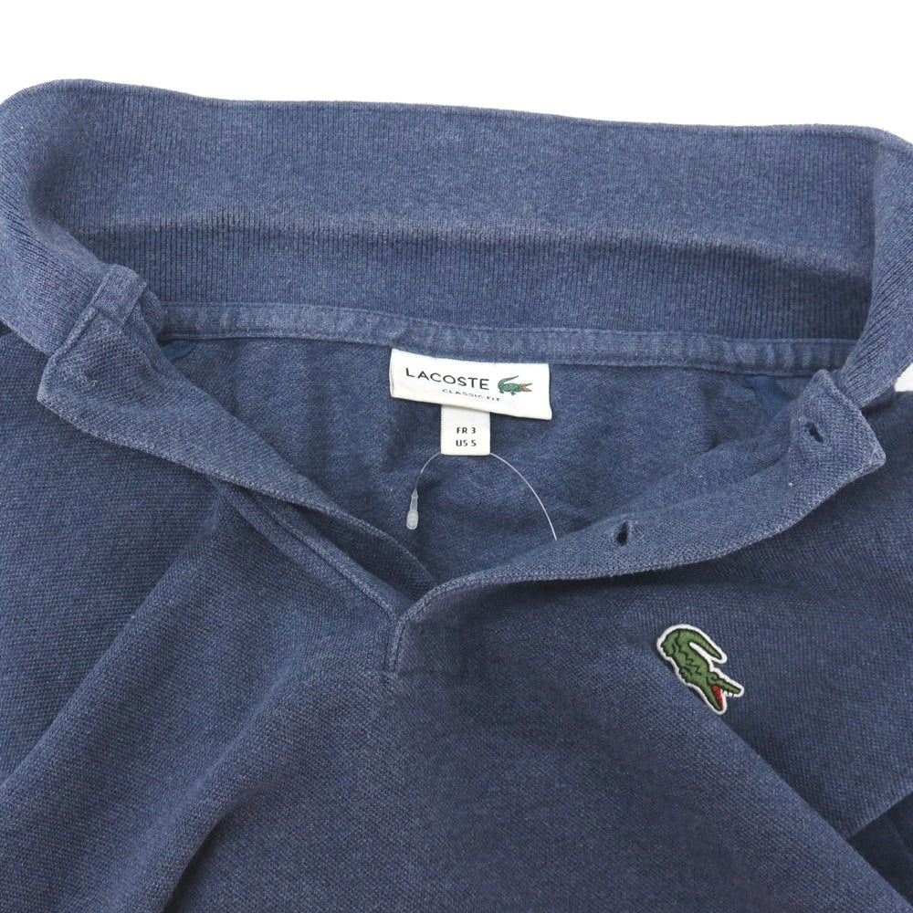 【中古】ラコステ LACOSTE コットン 鹿の子 半袖ポロシャツ ネイビー【サイズFR3】【 状態ランクC 】【 メンズ 】