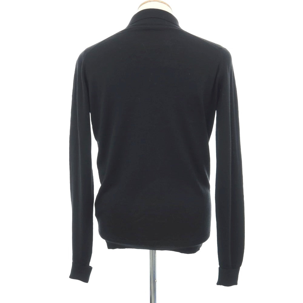 【中古】ジョンスメドレー JOHN SMEDLEY ハイゲージ ウール 長袖 ポロニット ブラック【サイズS】【 状態ランクC 】【 メンズ 】