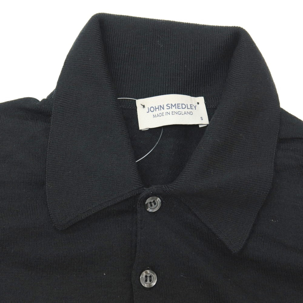 【中古】ジョンスメドレー JOHN SMEDLEY ハイゲージ ウール 長袖 ポロニット ブラック【サイズS】【 状態ランクC 】【 メンズ 】