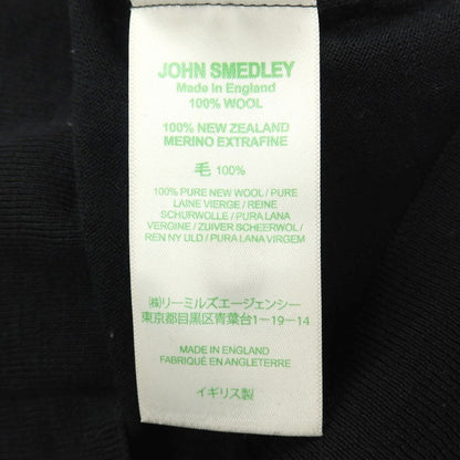 【中古】ジョンスメドレー JOHN SMEDLEY ハイゲージ ウール 長袖 ポロニット ブラック【サイズS】【 状態ランクC 】【 メンズ 】