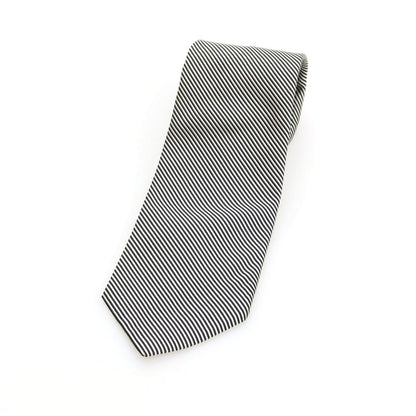 【中古】バーニーズニューヨーク BARNEYS NEWYORK シルク ストライプ柄ネクタイ ブラックxホワイト【 状態ランクC 】【 メンズ 】