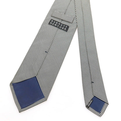 【中古】バーニーズニューヨーク BARNEYS NEWYORK シルク ストライプ柄ネクタイ ブラックxホワイト【 状態ランクC 】【 メンズ 】