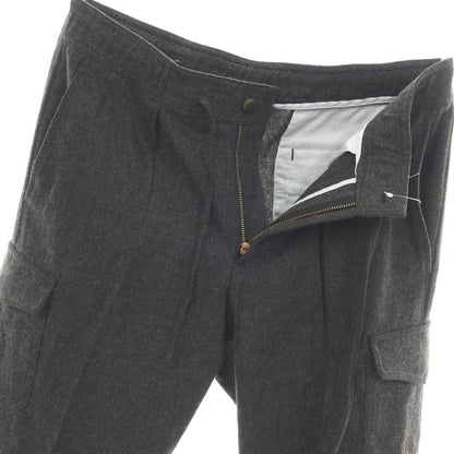 【中古】ジービーエス トラウザーズ GBS Trousers ウールナイロン金属繊維 カーゴ イージー カジュアルスラックスパンツ チャコールグレー【サイズ48】【 状態ランクC 】【 メンズ 】
