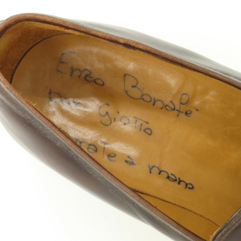 【中古】エンツォ ボナフェ Enzo Bonafe ジオット別注 カーフ レザー ローファー ブラウン【サイズ6 1/2】【 状態ランクC 】【 メンズ 】