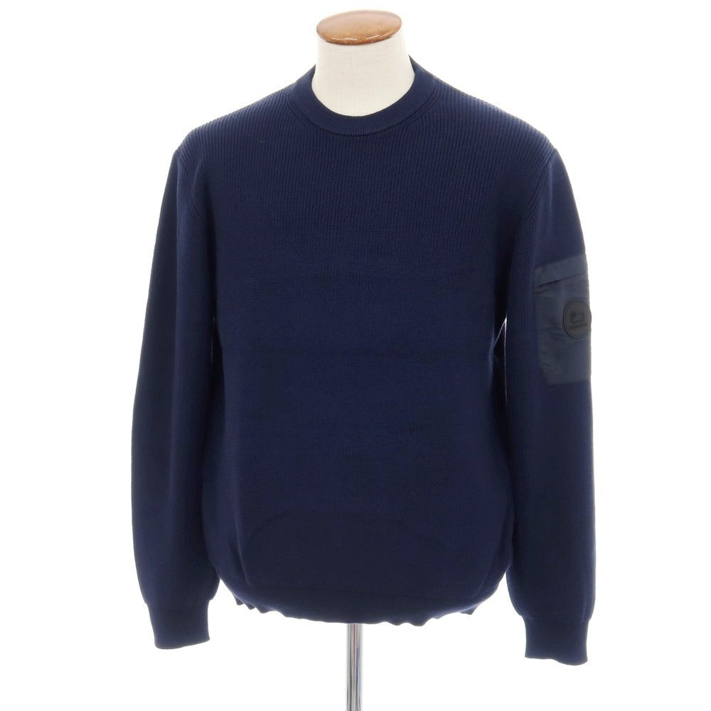 【中古】ウールリッチ WOOLRICH ミドルゲージ コットン リブ編み クルーネック プルオーバーニット ネイビー【サイズM】【 状態ランクB 】【 メンズ 】