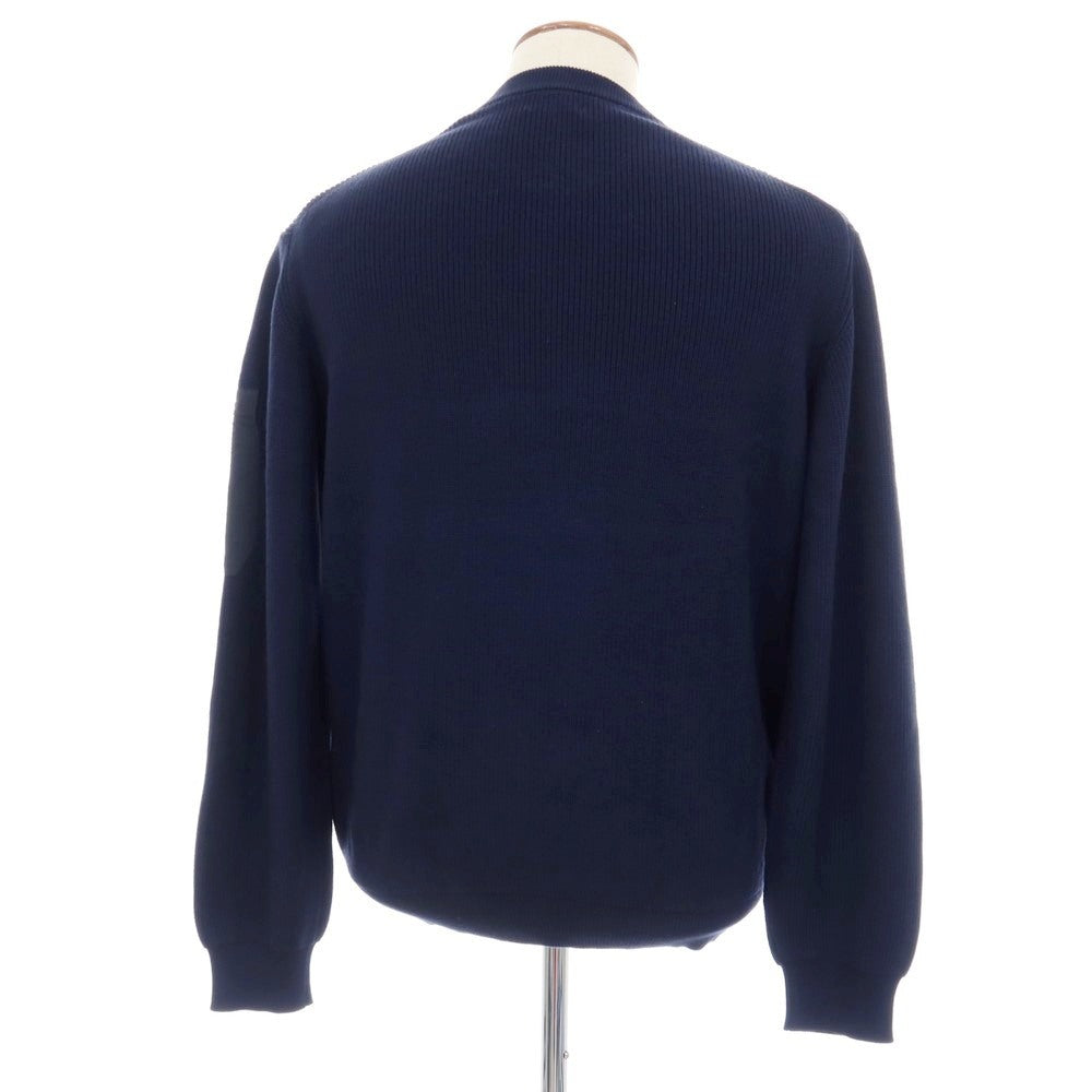 【中古】ウールリッチ WOOLRICH ミドルゲージ コットン リブ編み クルーネック プルオーバーニット ネイビー【サイズM】【 状態ランクB 】【 メンズ 】