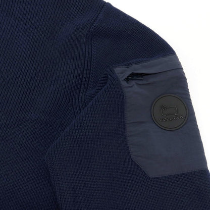 【中古】ウールリッチ WOOLRICH ミドルゲージ コットン リブ編み クルーネック プルオーバーニット ネイビー【サイズM】【 状態ランクB 】【 メンズ 】