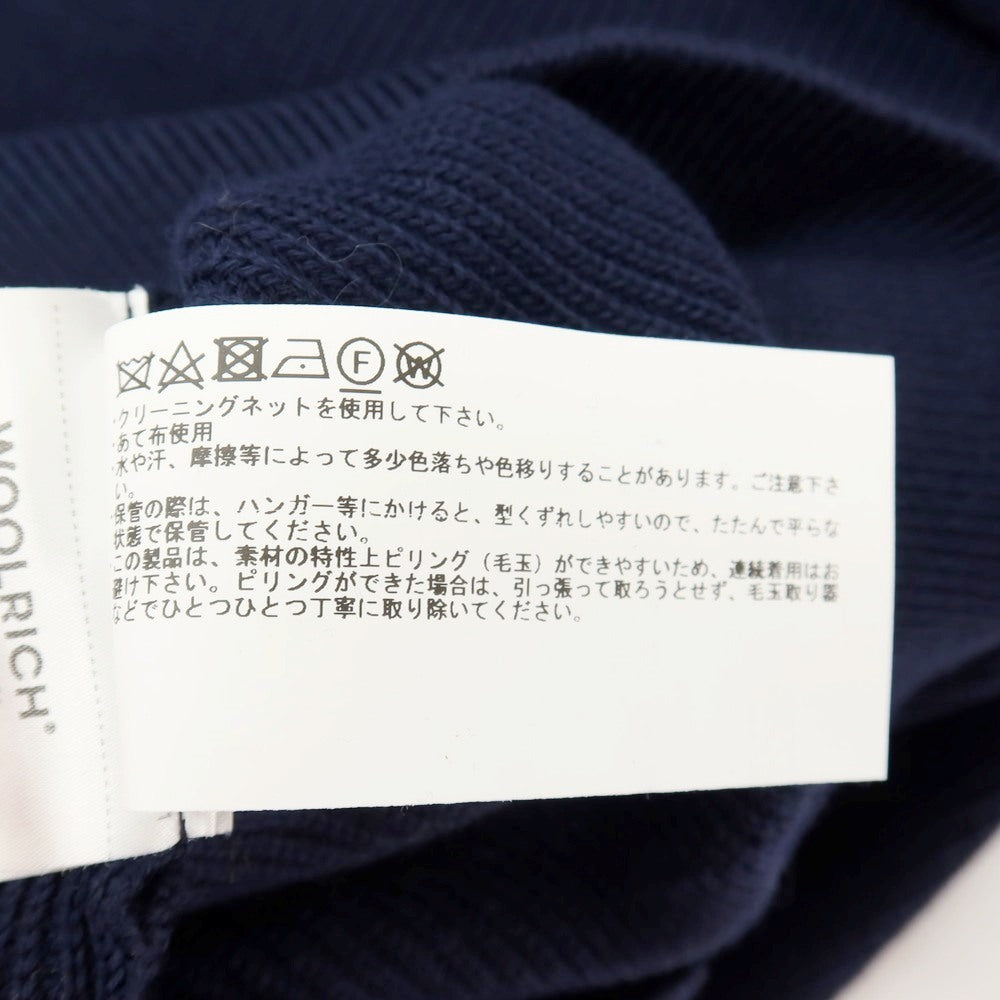 【中古】ウールリッチ WOOLRICH ミドルゲージ コットン リブ編み クルーネック プルオーバーニット ネイビー【サイズM】【 状態ランクB 】【 メンズ 】