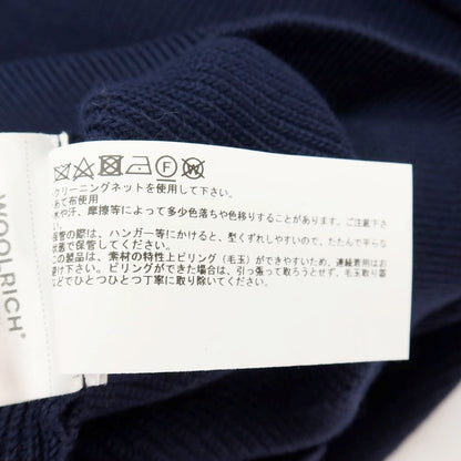 【中古】ウールリッチ WOOLRICH ミドルゲージ コットン リブ編み クルーネック プルオーバーニット ネイビー【サイズM】【 状態ランクB 】【 メンズ 】