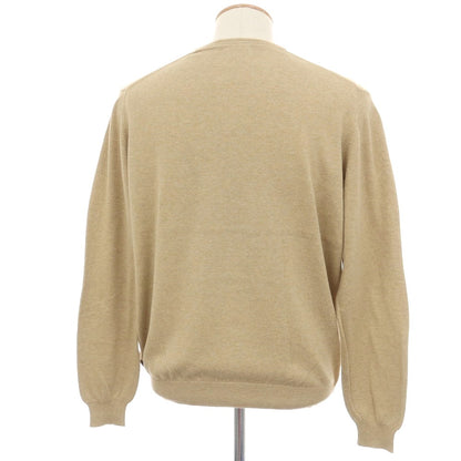 【中古】バーバリーロンドン BURBERRY LONDON ハイゲージ コットン Vネック プルオーバーニット ベージュ【サイズS】【 状態ランクC 】【 メンズ 】