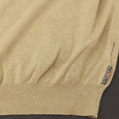 【中古】バーバリーロンドン BURBERRY LONDON ハイゲージ コットン Vネック プルオーバーニット ベージュ【サイズS】【 状態ランクC 】【 メンズ 】