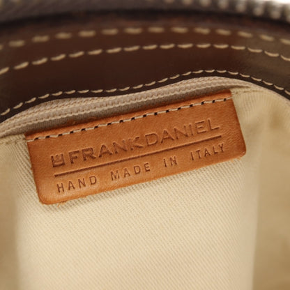 【中古】フランクダニエル FRANK DANIEL キャンバス レザー ブリーフケース ベージュxブラウン【 状態ランクC 】【 メンズ 】