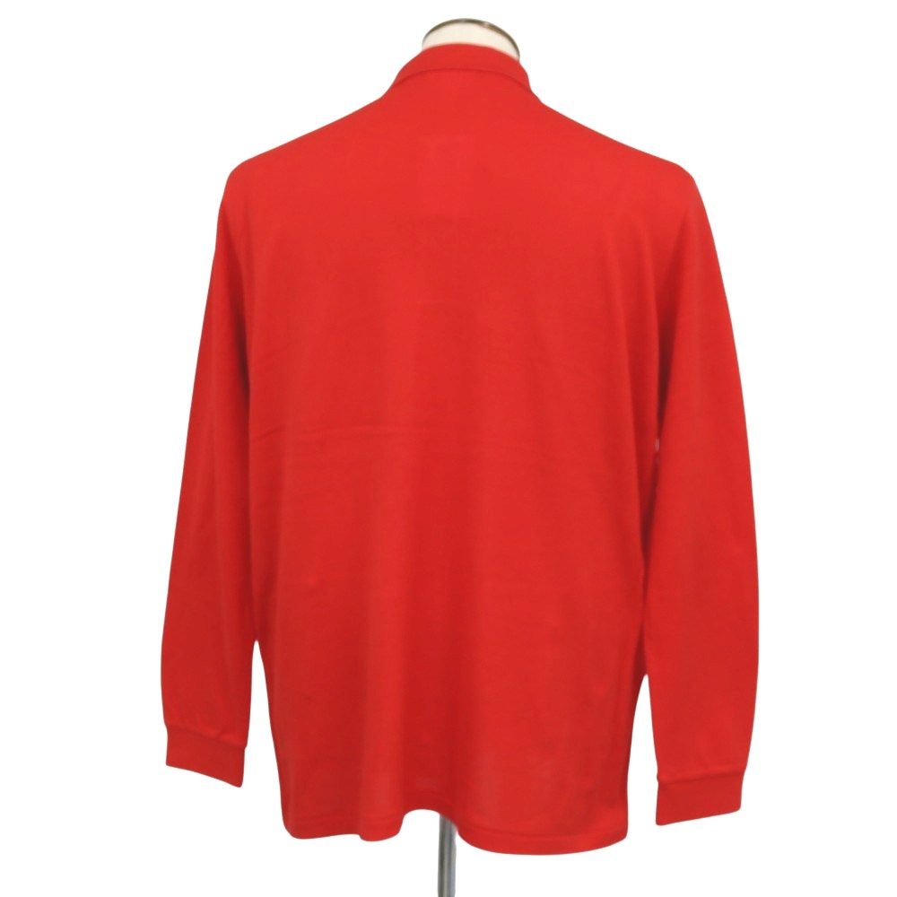 【中古】ラコステ LACOSTE コットン 鹿の子 長袖ポロシャツ レッド【サイズFR7】【 状態ランクA 】【 メンズ 】