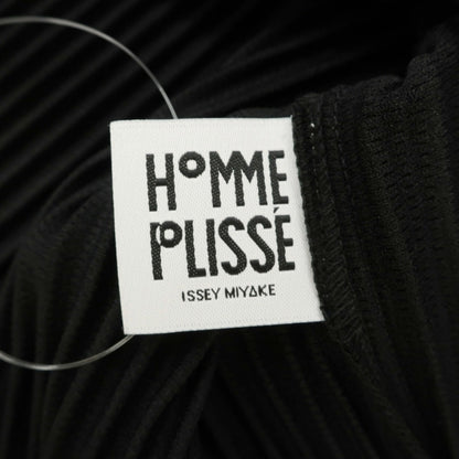 【中古】オム プリッセ イッセイミヤケ HOMME PLISSE ISSEY MIYAKE 2026年秋冬 プリーツ Ｖネック 半袖カットソー ブラック【サイズ表記なし（L位）】【 状態ランクA 】【 メンズ 】