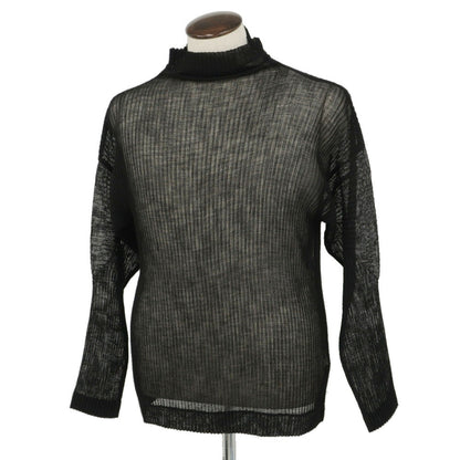 【中古】オム プリッセ イッセイミヤケ HOMME PLISSE ISSEY MIYAKE 2026年秋冬 プリーツ メッシュ オフタートル 長袖カットソー ブラック【サイズ表記なし（L位）】【 状態ランクA 】【 メンズ 】