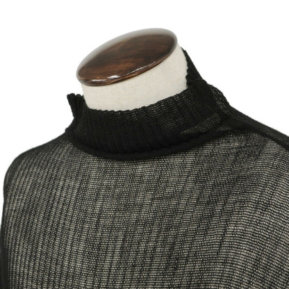 【中古】オム プリッセ イッセイミヤケ HOMME PLISSE ISSEY MIYAKE 2026年秋冬 プリーツ メッシュ オフタートル 長袖カットソー ブラック【サイズ表記なし（L位）】【 状態ランクA 】【 メンズ 】