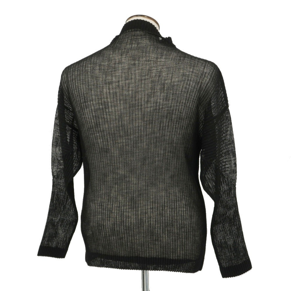 【中古】オム プリッセ イッセイミヤケ HOMME PLISSE ISSEY MIYAKE 2026年秋冬 プリーツ メッシュ オフタートル 長袖カットソー ブラック【サイズ表記なし（L位）】【 状態ランクA 】【 メンズ 】