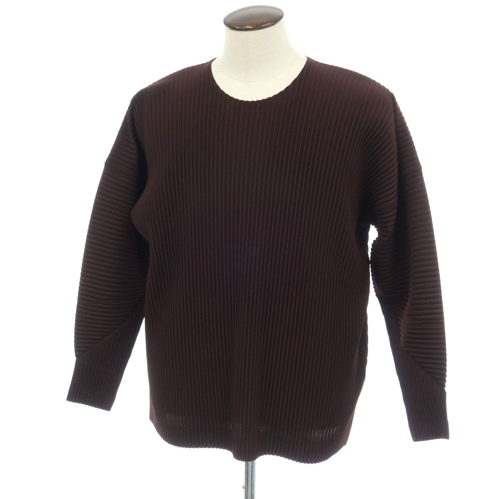 【中古】オム プリッセ イッセイミヤケ HOMME PLISSE ISSEY MIYAKE 2026年春夏 プリーツ 長袖カットソー ダークブラウン【サイズ表記なし（L位）】【 状態ランクA 】【 メンズ 】