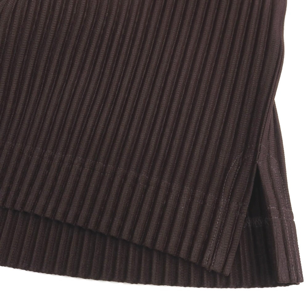【中古】オム プリッセ イッセイミヤケ HOMME PLISSE ISSEY MIYAKE 2026年春夏 プリーツ 長袖カットソー ダークブラウン【サイズ表記なし（L位）】【 状態ランクA 】【 メンズ 】