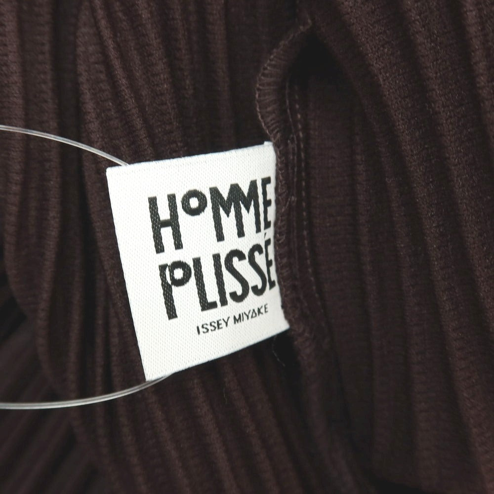 【中古】オム プリッセ イッセイミヤケ HOMME PLISSE ISSEY MIYAKE 2026年春夏 プリーツ 長袖カットソー ダークブラウン【サイズ表記なし（L位）】【 状態ランクA 】【 メンズ 】