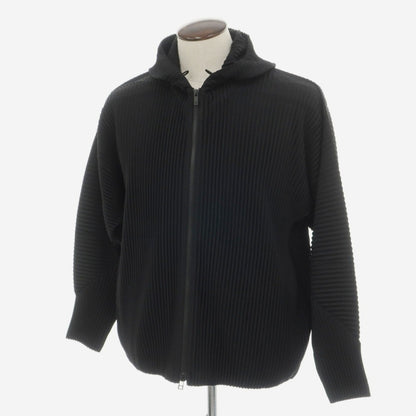【中古】オム プリッセ イッセイミヤケ HOMME PLISSE ISSEY MIYAKE 2026年秋冬 プリーツ ダブルジップ パーカー ブラック【サイズ表記なし（L位）】【 状態ランクA 】【 メンズ 】