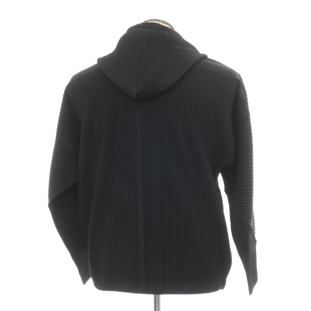 【中古】オム プリッセ イッセイミヤケ HOMME PLISSE ISSEY MIYAKE 2026年秋冬 プリーツ ダブルジップ パーカー ブラック【サイズ表記なし（L位）】【 状態ランクA 】【 メンズ 】