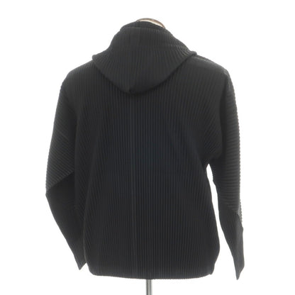 【中古】オム プリッセ イッセイミヤケ HOMME PLISSE ISSEY MIYAKE 2026年秋冬 プリーツ ダブルジップ パーカー ブラック【サイズ表記なし（L位）】【 状態ランクA 】【 メンズ 】