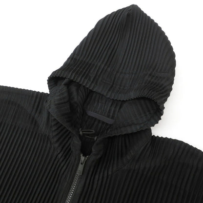 【中古】オム プリッセ イッセイミヤケ HOMME PLISSE ISSEY MIYAKE 2026年秋冬 プリーツ ダブルジップ パーカー ブラック【サイズ表記なし（L位）】【 状態ランクA 】【 メンズ 】