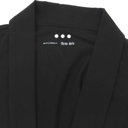 【中古】スリードッツ three dots コットンポリウレタン ジャージー ショールカラー ボタンレス カーディガン ブラック【サイズL】【 状態ランクB 】【 メンズ 】
