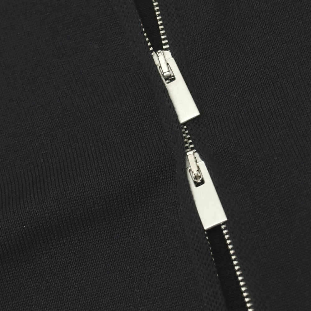 【中古】フィリッポ デ ローレンティス FILIPPO DE LAURENTIIS クレープコットン ダブルジップ ニット パーカー ブラック【サイズ50】【 状態ランクB 】【 メンズ 】