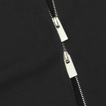 【中古】フィリッポ デ ローレンティス FILIPPO DE LAURENTIIS クレープコットン ダブルジップ ニット パーカー ブラック【サイズ50】【 状態ランクB 】【 メンズ 】