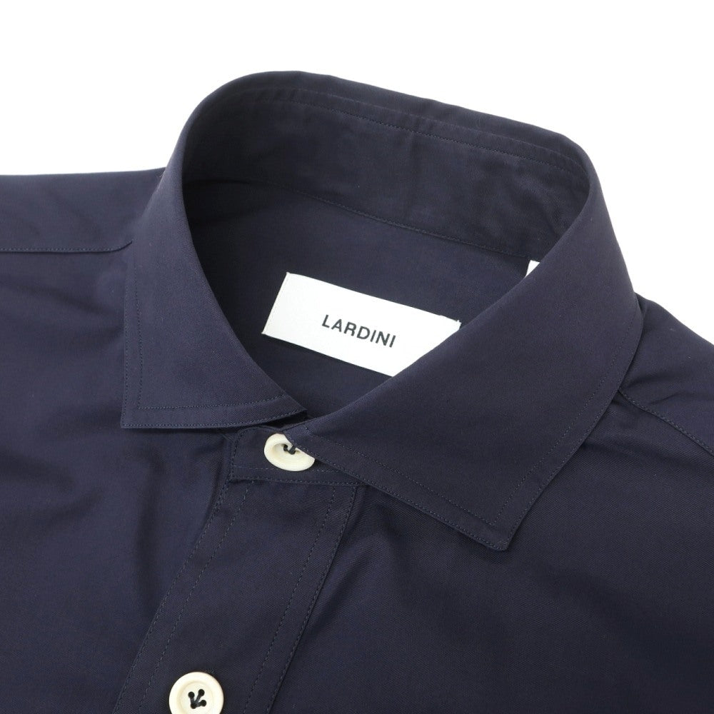【中古】ラルディーニ LARDINI コットン ワイドカラー プルオーバー 半袖シャツ ネイビー【サイズM】【 状態ランクB 】【 メンズ 】