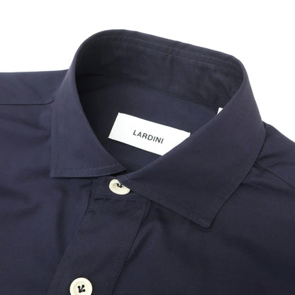 【中古】ラルディーニ LARDINI コットン ワイドカラー プルオーバー 半袖シャツ ネイビー【サイズM】【 状態ランクB 】【 メンズ 】