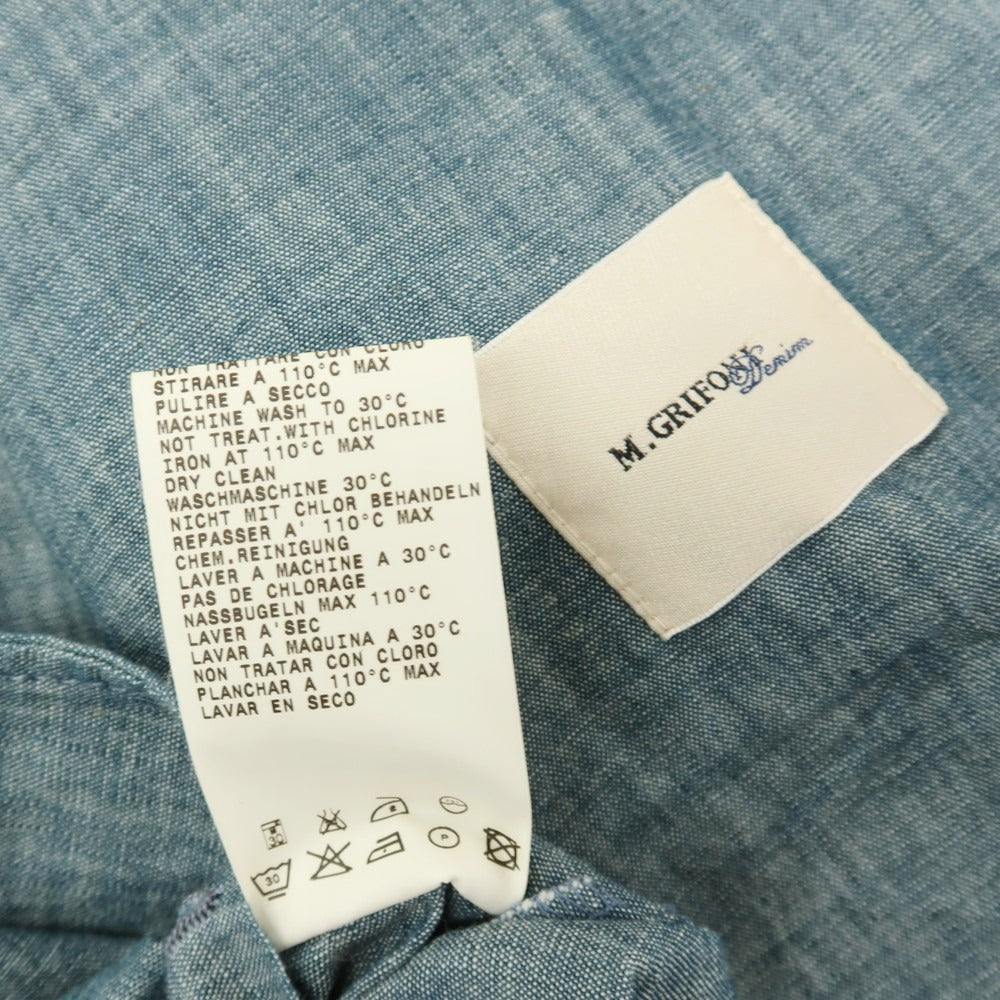 【中古】エムグリフォーニ M.GRIFONI コットン 2B カジュアルジャケット ブルー【サイズ46】【 状態ランクC 】【 メンズ 】