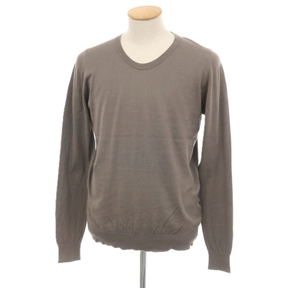 【中古】ジョンスメドレー JOHN SMEDLEY ハイゲージ シーアイランドコットン クルーネック プルオーバーニット トープグレー系【サイズS】【 状態ランクD 】【 メンズ 】