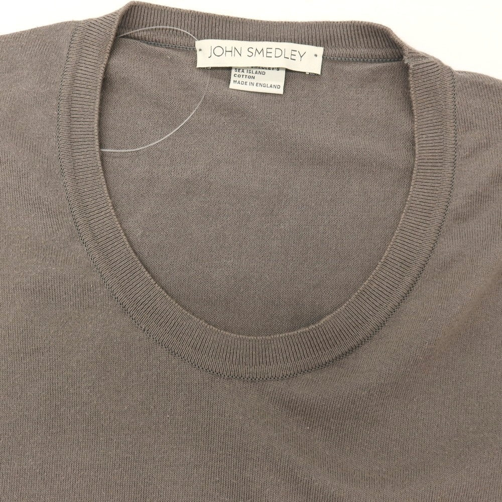 【中古】ジョンスメドレー JOHN SMEDLEY ハイゲージ シーアイランドコットン クルーネック プルオーバーニット トープグレー系【サイズS】【 状態ランクD 】【 メンズ 】
