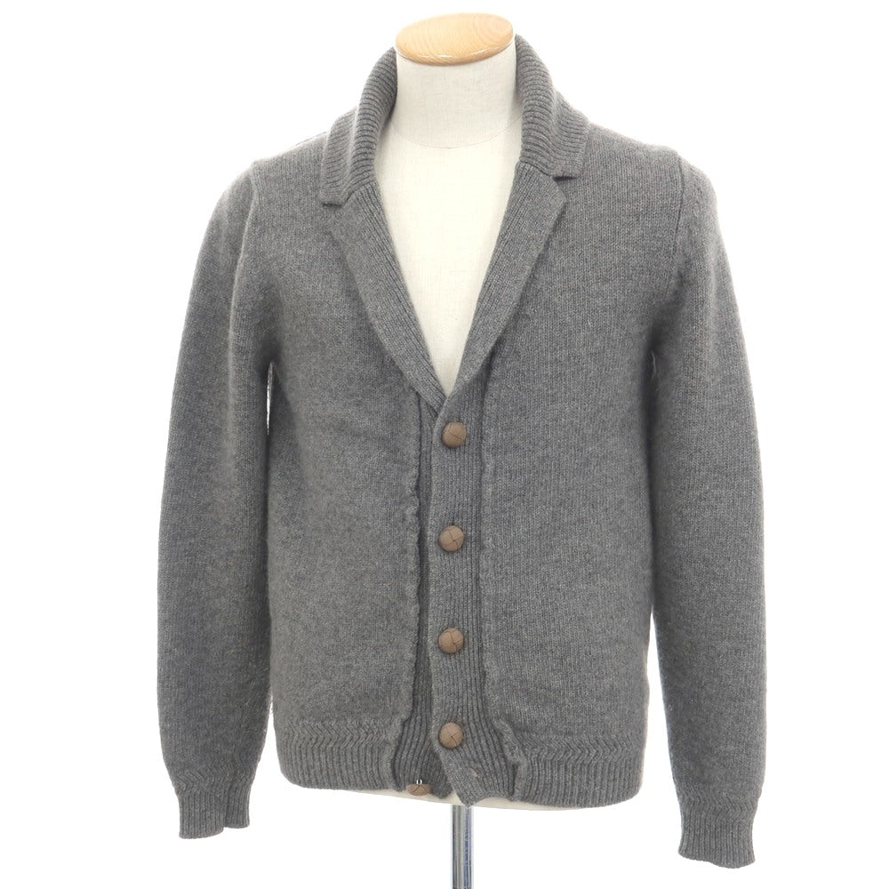 【中古】マウログリフォーニ Mauro Grifoni ウールアンゴラ カーディガン グレー【サイズ44】【 状態ランクB 】【 メンズ 】
